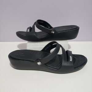 Crocs Black Slip On Comfort Sandals Women's Sz 7